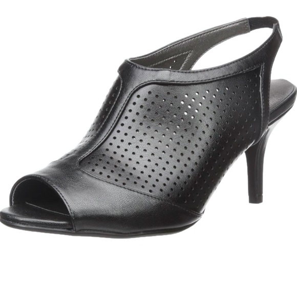 Life Stride Black Peep Toe Sling Back Heel Size 6 - Picture 7 of 8